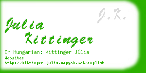 julia kittinger business card